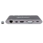 Manhattan-152808-replicatore-di-porte-e-docking-station-per-laptop-Cablato-USB-3.2-Gen-1--3.1-Gen-1--Type-C-Argento