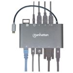 Manhattan-152808-replicatore-di-porte-e-docking-station-per-laptop-Cablato-USB-3.2-Gen-1--3.1-Gen-1--Type-C-Argento