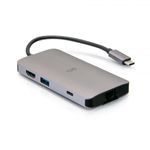 C2G Mini dock USB-C 8 in 1 con HDMI, 2 porte USB-A, Ethernet, lettore schede SD e tecnologia Power Delivery USB