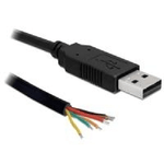 Delock - Farbe schwarz - Kabellnge ca. 18 m - Temperaturbereich -20C bis 80C - Chip FTDI RS-232 - AWG 24