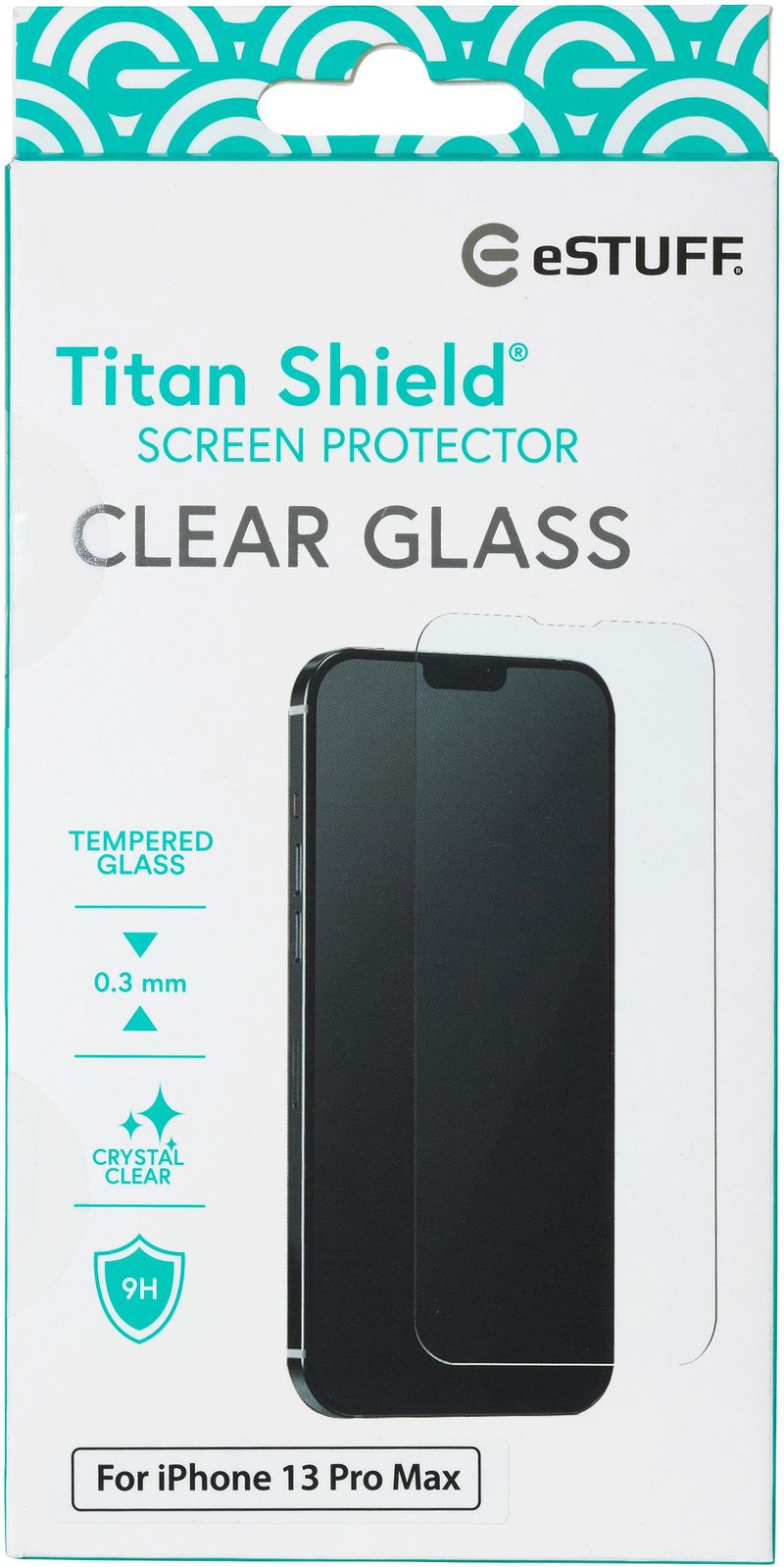 eSTUFF-Titan-Shield-Clear-Glass-Screen-Protector-for-iPhone-13-Pro-Max-Pellicola-proteggischermo-trasparente-Apple-1-pz-