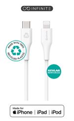 eSTUFF-ES602270-cavo-Lightning-3-m-Bianco--INFINITE-USB-C-to-Lightning---Cable-MFI-2m-White.-Recycled---Plastic.-Super-S