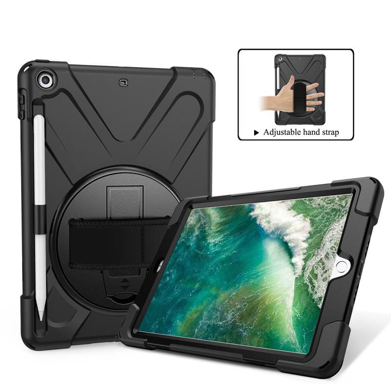 eSTUFF-ES681543-BULK-custodia-per-tablet-246-cm-9.7-Cover-Nero--AUSTIN-Defender-Case-iPad-9.7---2018-2017-with-hand-stra