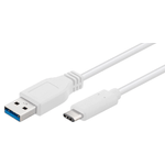 Microconnect USB3.1CA2W cavo USB 2 m USB 3.2 Gen 1 3.1 Gen 1 USB A USB C Bianco (Gen1 USB C-A Cable 2m - White for synch