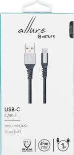 eSTUFF-ES605151-cavo-USB-1-m-USB-3.2-Gen-1-3.1-Gen-1-USB-C-USB-A-Grigio--USB-C---A-Cable-1m-Grey---USB-C-Male---USB-A-Ma