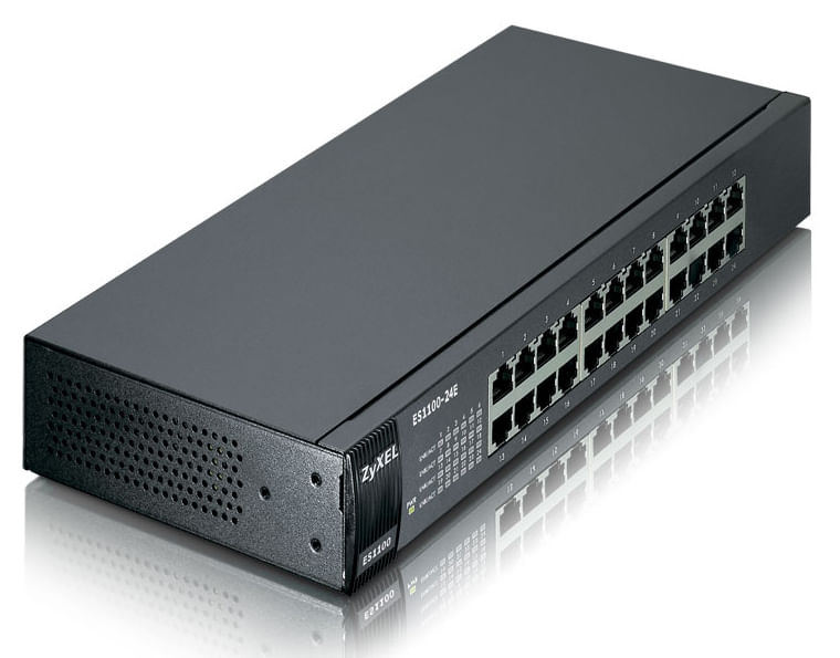 Zyxel-Switch-24p-Lan-10-100m-Es-1100-24e-Auto-Mdi-mdi