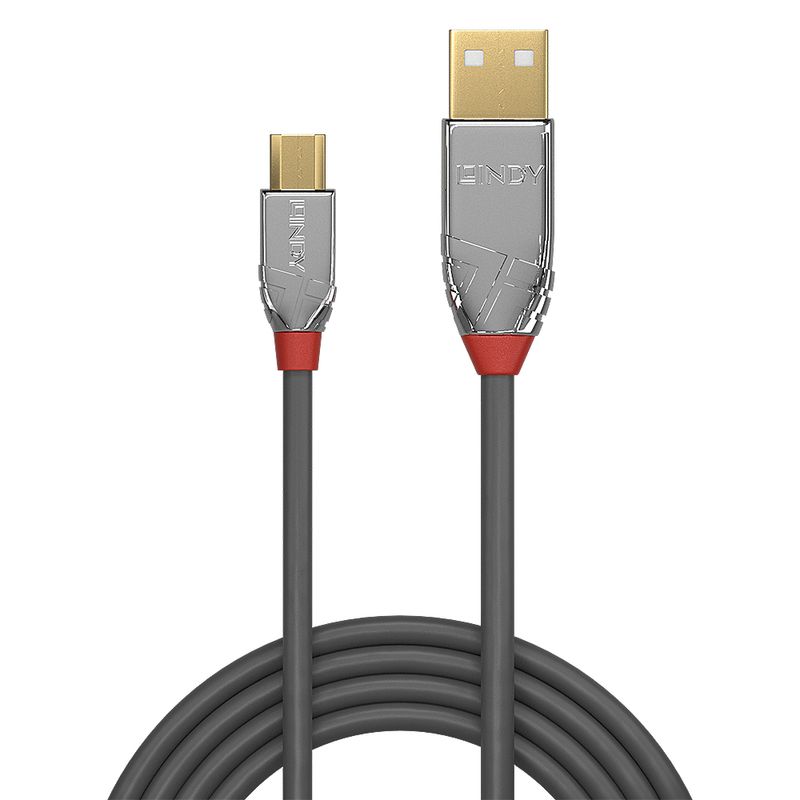 Lindy-36650-cavo-USB-05-m-USB-2.0-USB-A-Micro-USB-B-Grigio--0.5m-USB-2.0-Type-A-to---Micro-B-Cable-Cromo-Line---Warranty