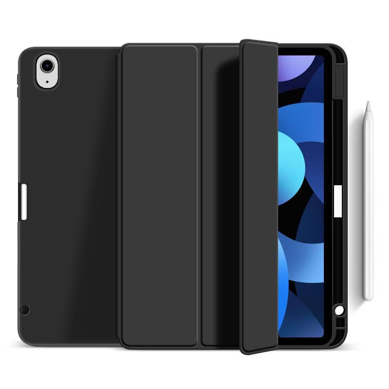 Cover-for-MIAMI-Pencil-Case-iPad-Air-11---2024.-Black-PU-leather-front---with-soft-TPU-back.-Pencil-slot-for-charging-in