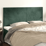 vidaXL Testiera 4 pz Verde scuro 90x5x78/88 cm in Velluto