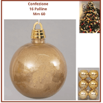 Confezione 16  palline di natale palle oro decorazioni natalizie vintage  per albero addobbi set   sfere dorate da 60 mm  decorare