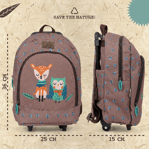 Perletti Orso Zaino Trolley Perletti Bambini Eco Con Orso