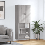 vidaXL Credenza Grigio Sonoma 69,5x34x180 cm in Legno ingegnerizzato