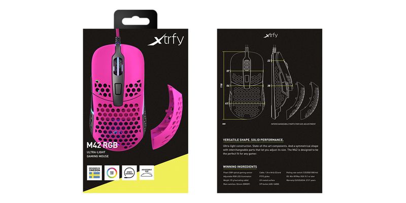 Xtrfy-M42-mouse-Ambidestro-USB-tipo-A-Ottico-16000-DPI--Xtrfy-M42-Wired-Optical-Ultra-Light-Gaming-Mouse-USB-400-16000-C