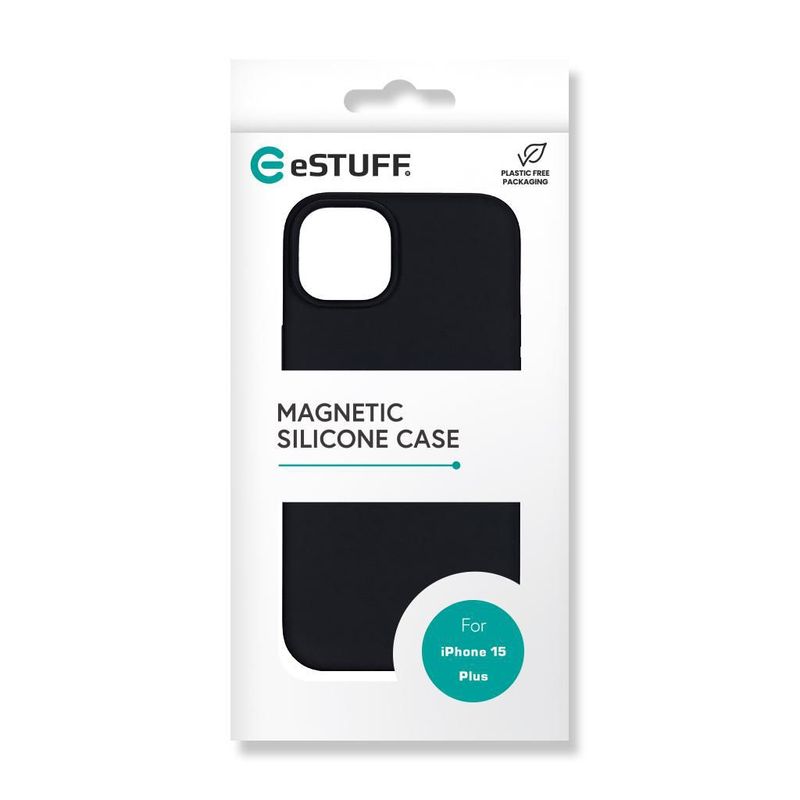 eSTUFF-ES67150026-custodia-per-cellulare-17-cm-6.7-Cover-Nero--Cover-for-INFINITE-ROME-iPhone-15-Plus---Black-Magnetic-C