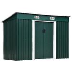 Outsunny Casetta Porta Attrezzi in Acciaio, Capanno da Giardino con 2 Porte Scorrevoli, 261x133x182cm