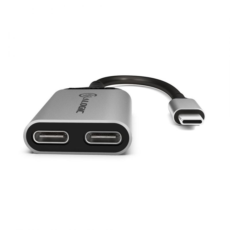 ALOGIC-UL2CAPW-SGR-hub-di-interfaccia-USB-3.2-Gen-1-3.1-Gen-1-Type-C-Grigio--USB-C-MALE-TO-USB-C-FEMALE---AUDIO-AND-USB-