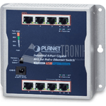 PLANET IP30 Industrial 8-Port Non gestito Gigabit Ethernet (10/100/1000) Supporto Power over Ethernet (PoE) Grigio