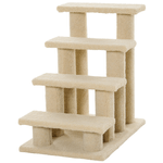 PawHut Scaletta per Animali Domestici con 4 Gradini e Morbido Rivestimento Beige