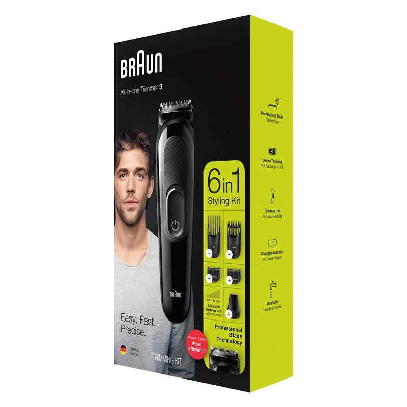 Braun-Multigroomer-MGK3225-regolabarba-Batteria-13-21-cm-Nero