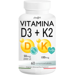 Vitamina D3 + K2 Line@diet | 60 Compresse Per 2 Mesi | 2000 U.i. Di Vitamina D3 + 100mcg Di Vitamina K2