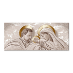 Lupia - Quadro moderno Stampa su Tela tema sacra famiglia  CANVAS WORLD 52x122 cm THE KISS SHABBY BROWN