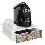 Lupia - Contenitore Porta Capsule e Cialde caffè Cassetto ORGANIZER White TILES 33x33 cm in legno