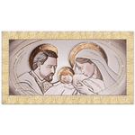 Lupia - Quadro moderno Sacra famiglia cornice PRINCE 63x133 cm THE KISS CERAMIC ORO GOLD