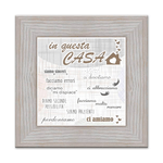 Lupia - Quadro Moderno con mattonella Ceramica stampata, cornice shabby Boston 30x30 cm IN QUESTA CASA