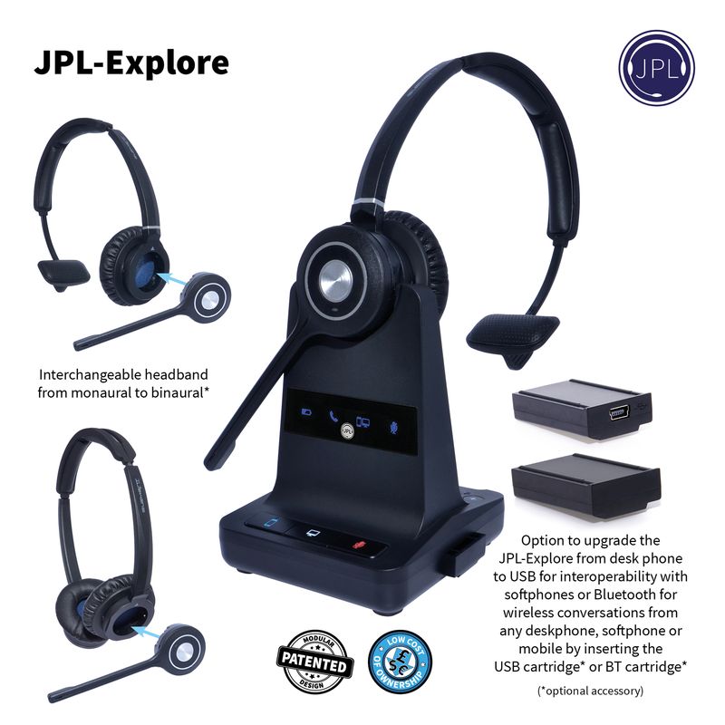 JPL-JPL-Explore-Auricolare-Wireless-A-Padiglione-Ufficio-Base-di-ricarica-Nero--JPL-EXPLORE-CORDLESS-MONAURAL-HEADSET-