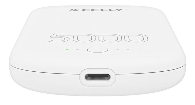 Celly-MAGPB5000PROWH-batteria-portatile-5000-mAh-Carica-wireless-Bianco