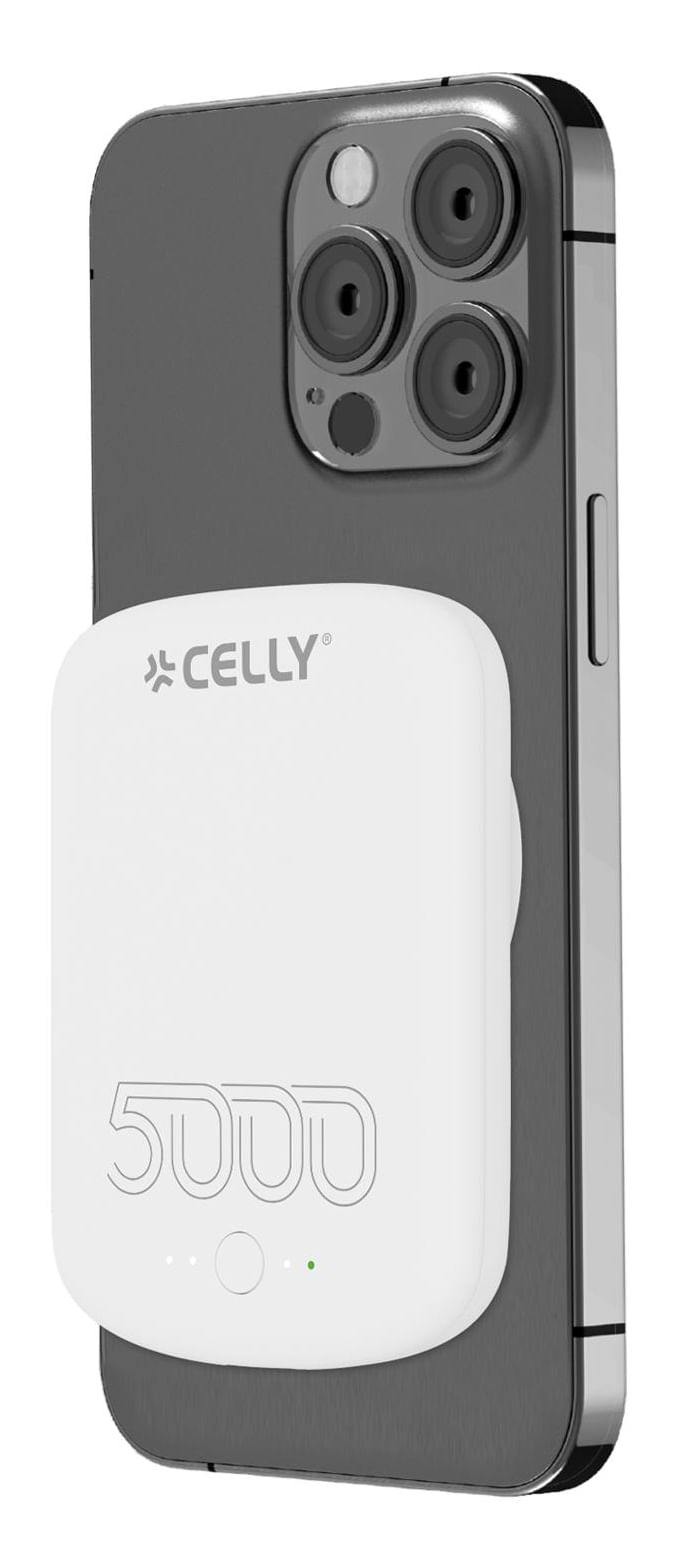 Celly-MAGPB5000PROWH-batteria-portatile-5000-mAh-Carica-wireless-Bianco