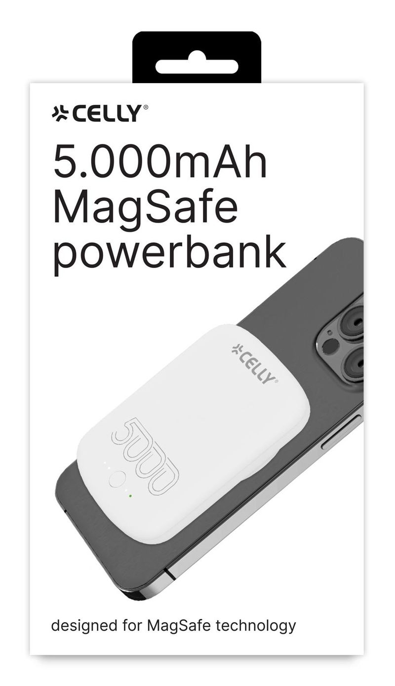 Celly-MAGPB5000PROWH-batteria-portatile-5000-mAh-Carica-wireless-Bianco