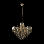 Lampadario-Contemporaneo-Flare-Metallo-Oro-8-Luci-Diffusori-Vetro