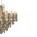 Lampadario-Contemporaneo-Flare-Metallo-Oro-8-Luci-Diffusori-Vetro