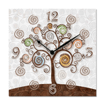 Lupia - Orologio da parete Decorativo Albero della vita CLOCKART Quadrato 30x30 cm Tree White