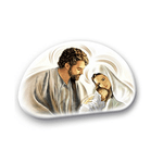 Lupia - Bomboniera quadretto con Glitter collezione Sacra Famiglia MEMORY LIGHT NATIVITY BROWN 8x12 cm