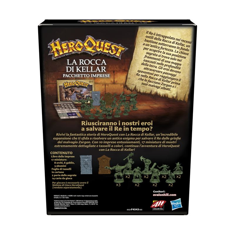 Avalon-Hill--HeroQuest-La-Rocca-di-Kellar-gioco-da-tavolo-per-adulti-2-5-giocatori-per-giocare-e-necessario-il-Sistema-di-gioco-HeroQuest