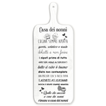 Lupia - Tagliere Decorativo LIGHT WHITE con manico in Legno 15x37 cm FESTA DEI NONNI