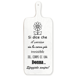 Lupia - Tagliere Decorativo LIGHT WHITE con manico in Legno 15x37 cm DONNA