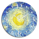 Lupia - Orologio da parete lavorato in Legno 32x32 cm Notte Stellata