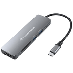 Conceptronic DONN11G USB 3.2 Gen 1 3.1 Gen 1 Type-C Grigio (Conceptronic DONN11G DONN 6-in-1 Multifunctional USB Hub Ada