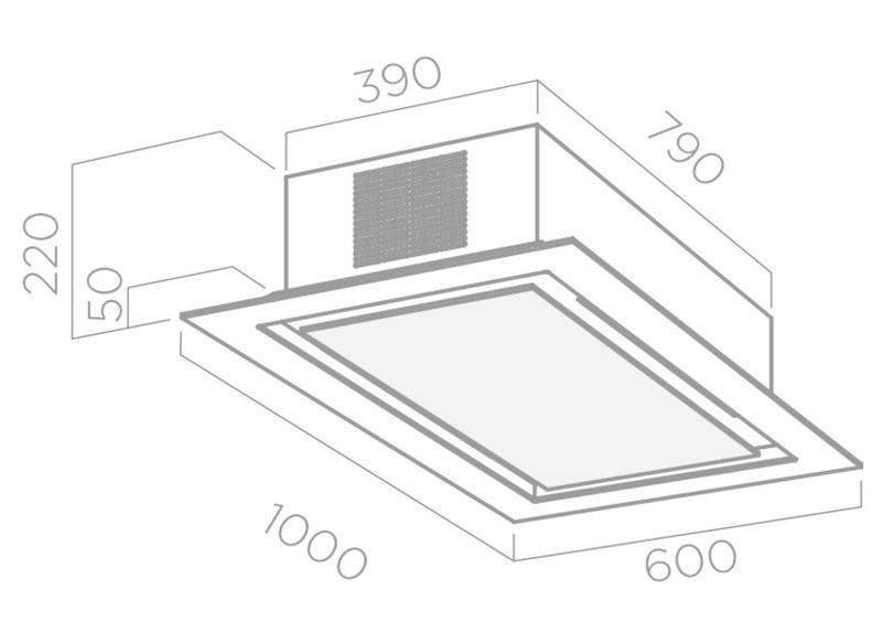 Elica-Etoile-60X1000-AP-WH-GL-F-Integrato-a-soffitto-Stainless-steel-Bianco-475-m³-h