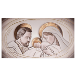 Lupia - Quadro Sacra famiglia su tela SHINY con glitter 77X143 cm The Kiss Ceramic