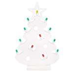 Lupia - Lampada da tavolo in Legno ALBERO DI NATALE Classico 48x19xH69 cm LUMINARIA d’arredo pugliese 12 lampadine colorate