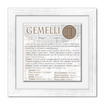 Lupia - Quadro mattonella Ceramica Modern White 29x29 cm con segno zodiacale GEMELLI