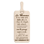 Lupia - Tagliere Decorativo LIGHT con manico in Legno 14,5x36,5 cm LA MAMMA