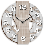 Lupia - Orologio da parete lavorato in legno cm 32X32 TREE BROWN