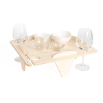 Lupia - Vassoio PORTA SPRITZ DA TAVOLO 37,5x37,5 Altezza 12 cm Porta calici tagliere per Aperitivo con piedi d'appoggio in legno di betulla