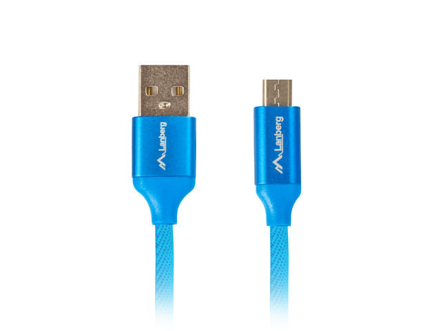 Lanberg CA-USBM-20CU-0018-BL cavo USB USB 2.0 1,8 m Micro-USB A USB A Blu