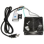 Link ventola 220 volt 120x120 mm universale per armadi rack con termostato e cavo di alimentazione